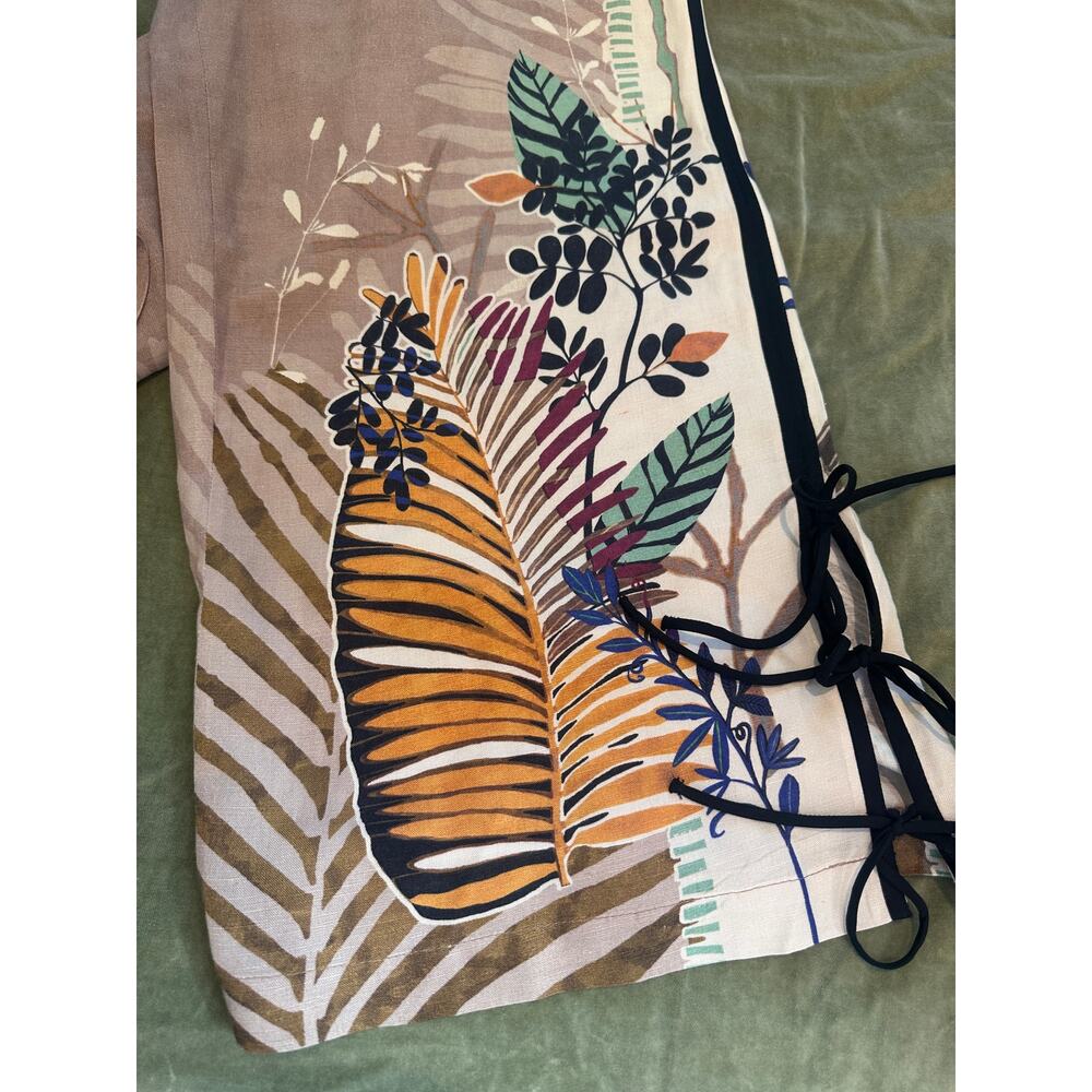 Anthropologie Ranna Gill Linen Blend Printed Side-Bow Wide-Leg Pants SMALL - Picture 9 of 10